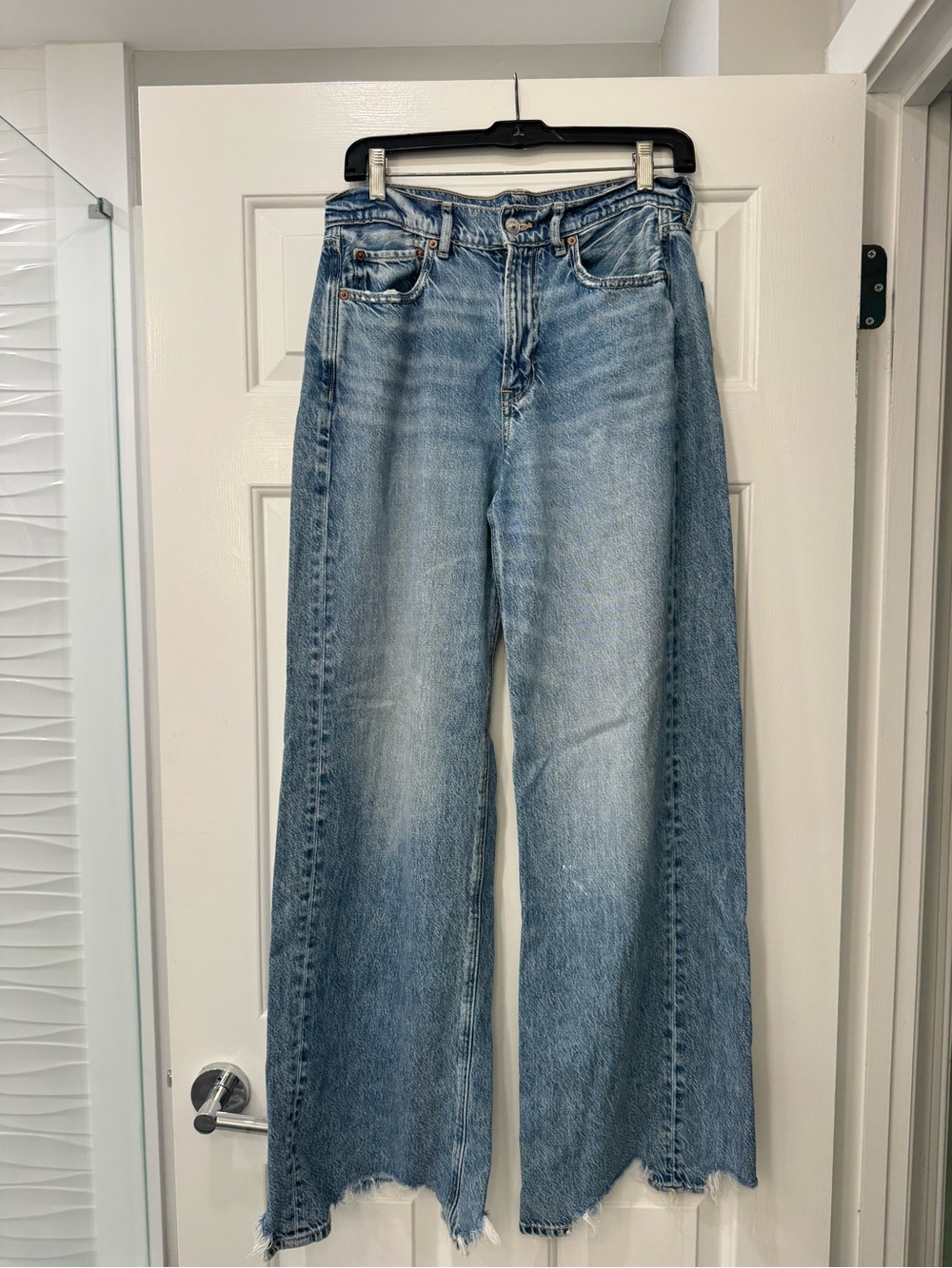 American Eagle Outfitters Light Blue Wide-Leg Jeans